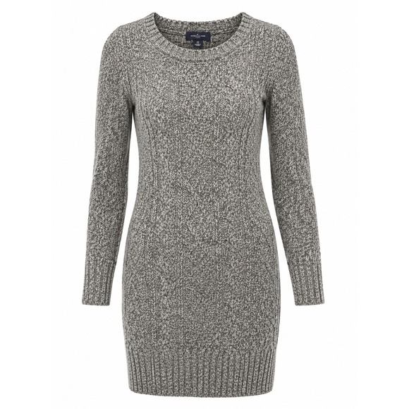 American Eagle Outfitters Sweaters - American Eagle Outfitters Wool Blend Marled Gray Cable Knit Sweater Dress